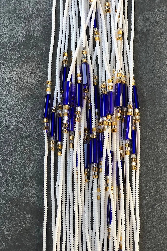 Sapphire Tie On Waist Beads