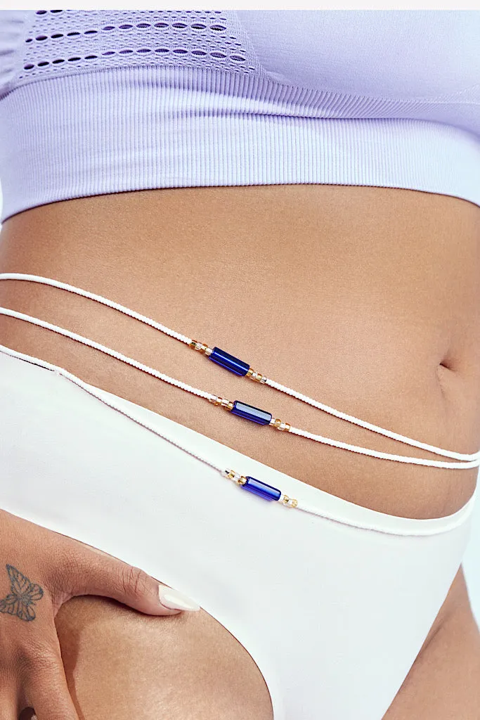 Sapphire Tie On Waist Beads