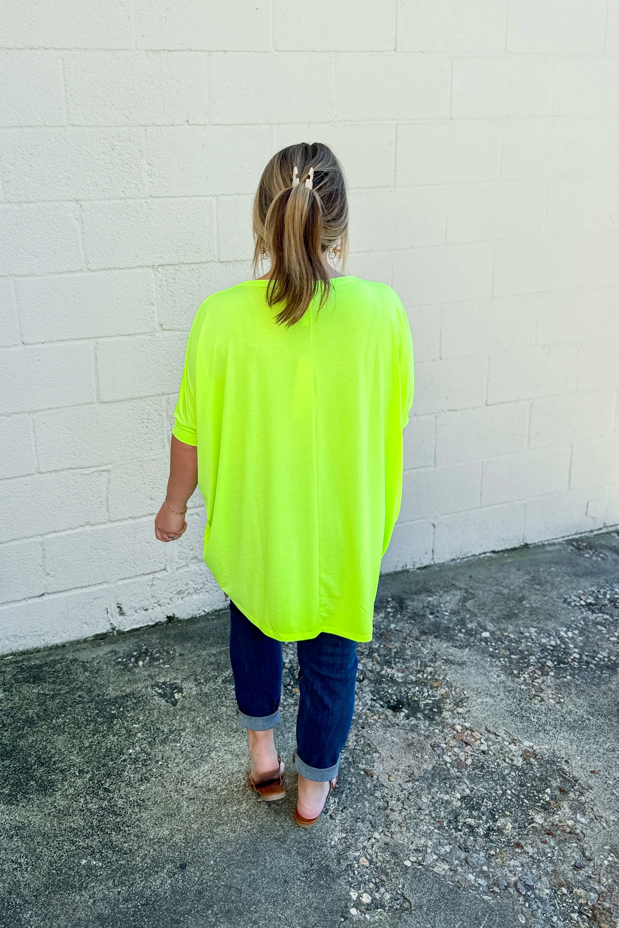 See Her Coming Oversized Top, Neon Green