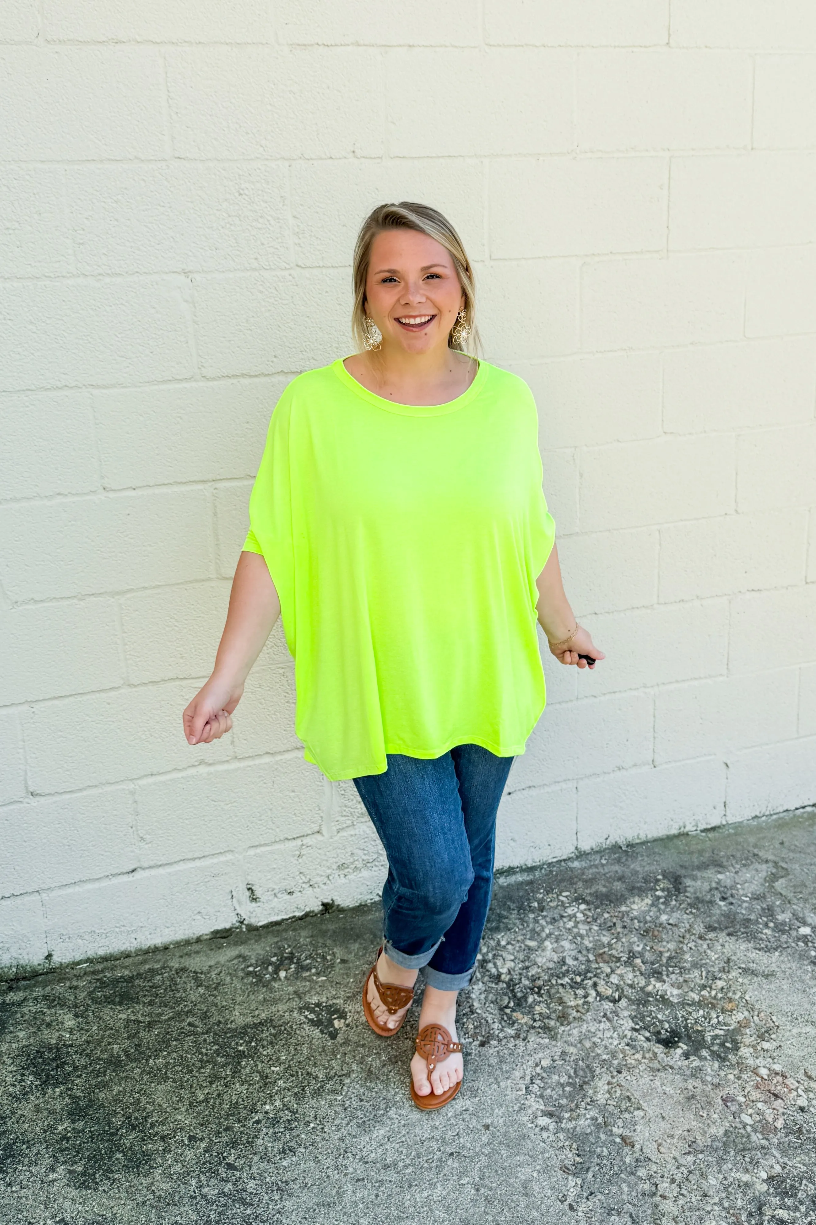 See Her Coming Oversized Top, Neon Green