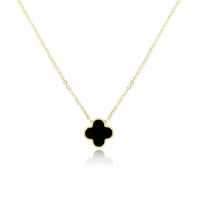 Small Onyx Single Clover Necklace