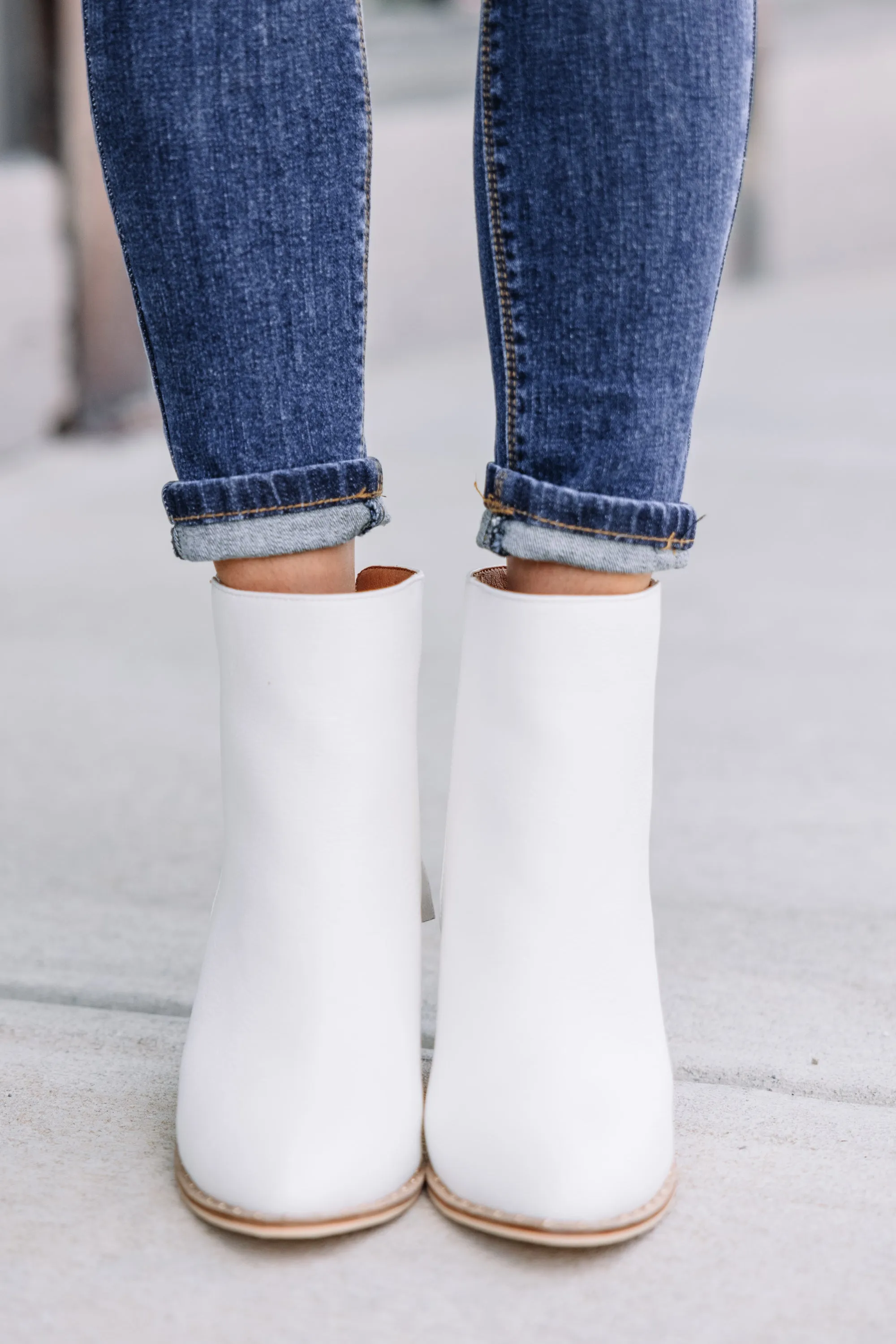 Stay In Step White Booties