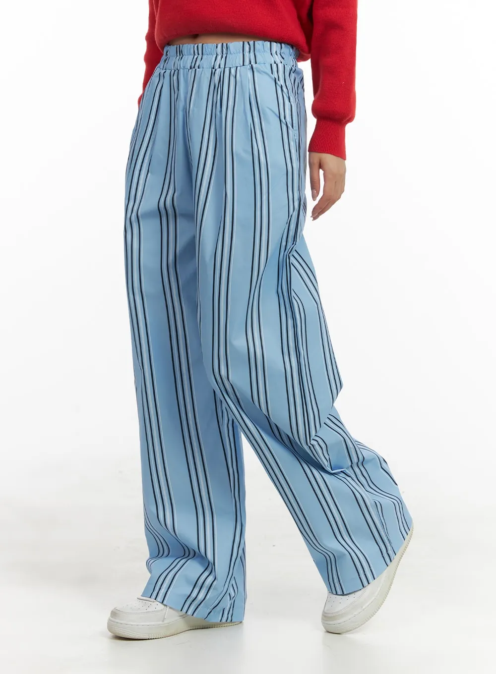 Striped Cotton Pocket Pants OM429