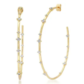 TAI RITTICHAI | Extra Large Gold Hoops with CZ Stations