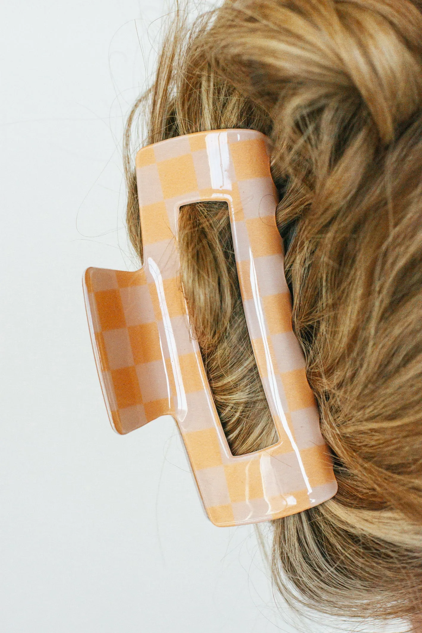 Take it Easy Checker Print Claw Hair Clip - 3 Colors