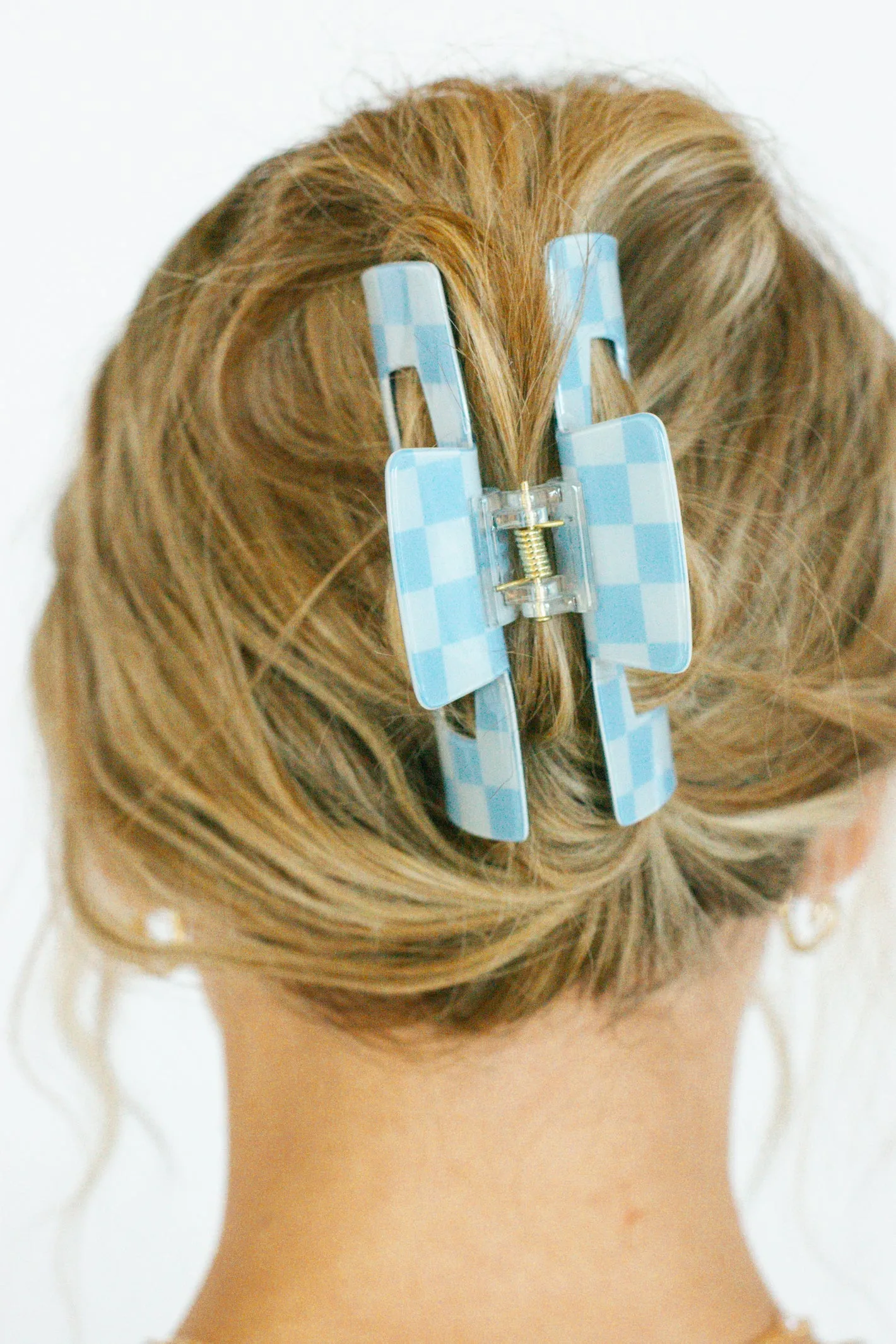 Take it Easy Checker Print Claw Hair Clip - 3 Colors