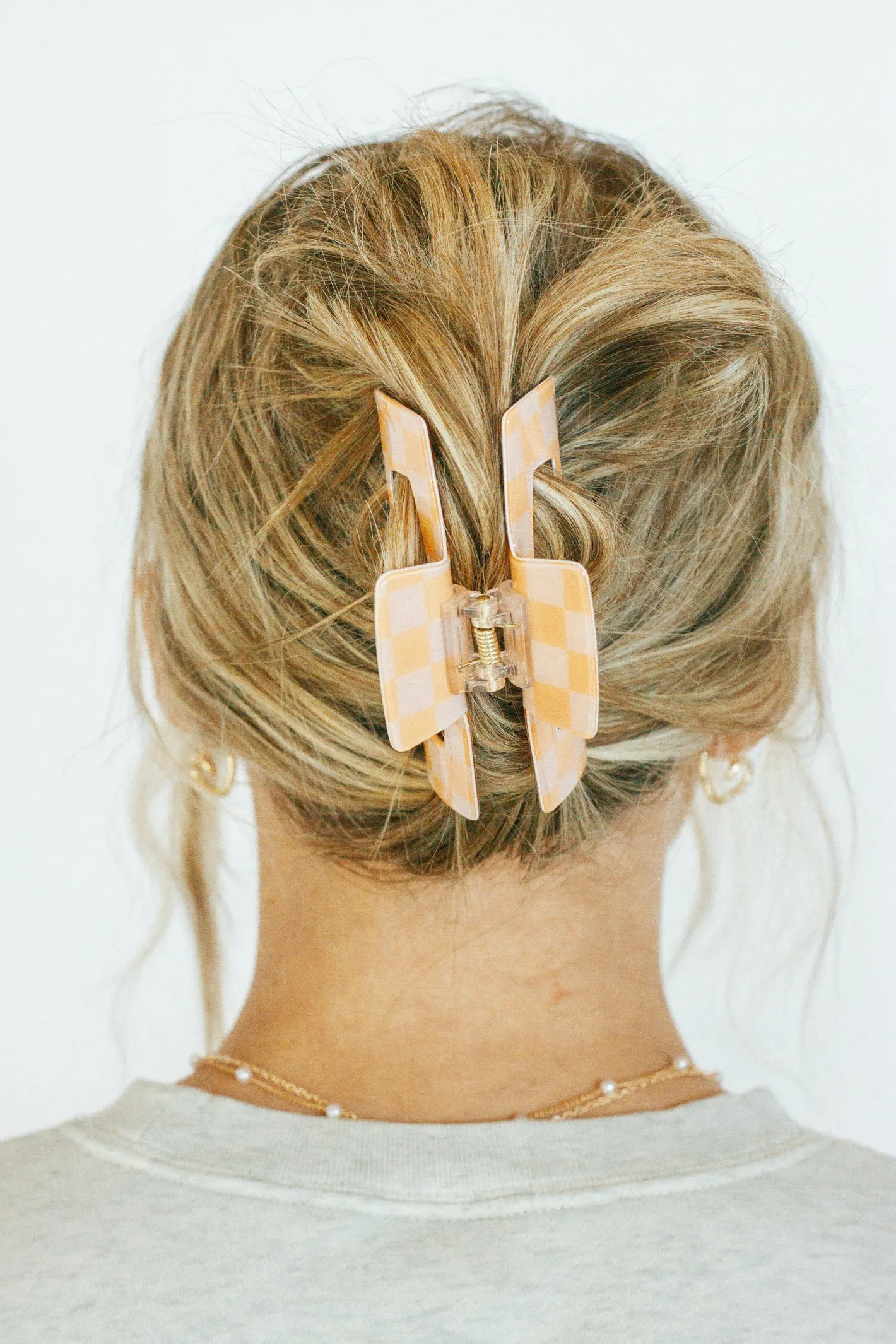 Take it Easy Checker Print Claw Hair Clip - 3 Colors