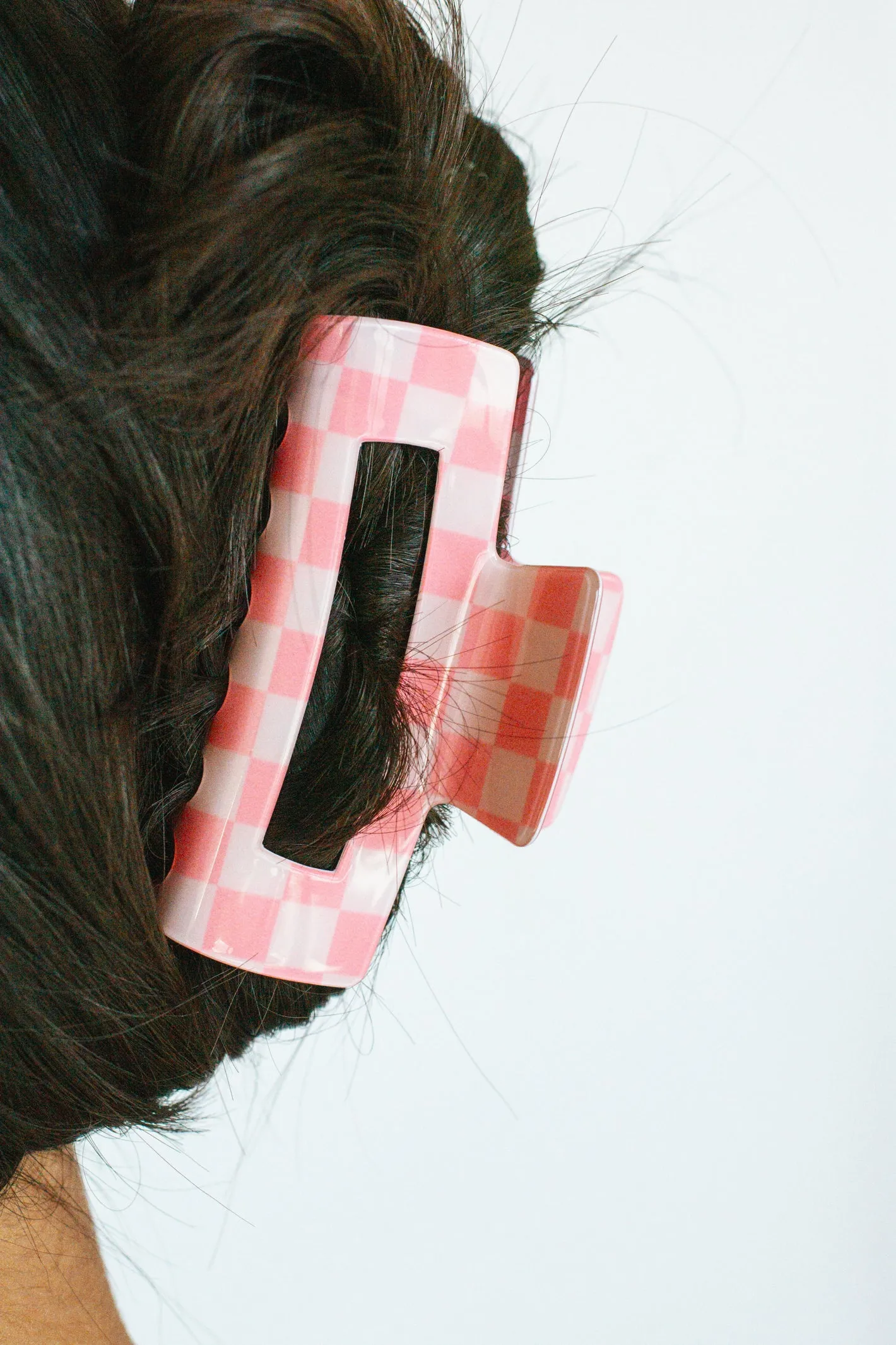 Take it Easy Checker Print Claw Hair Clip - 3 Colors