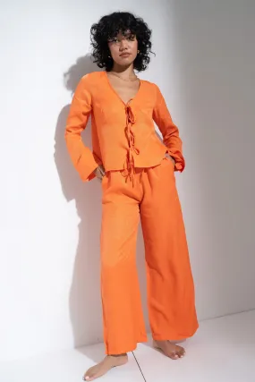 Tangerine Tie Front Set