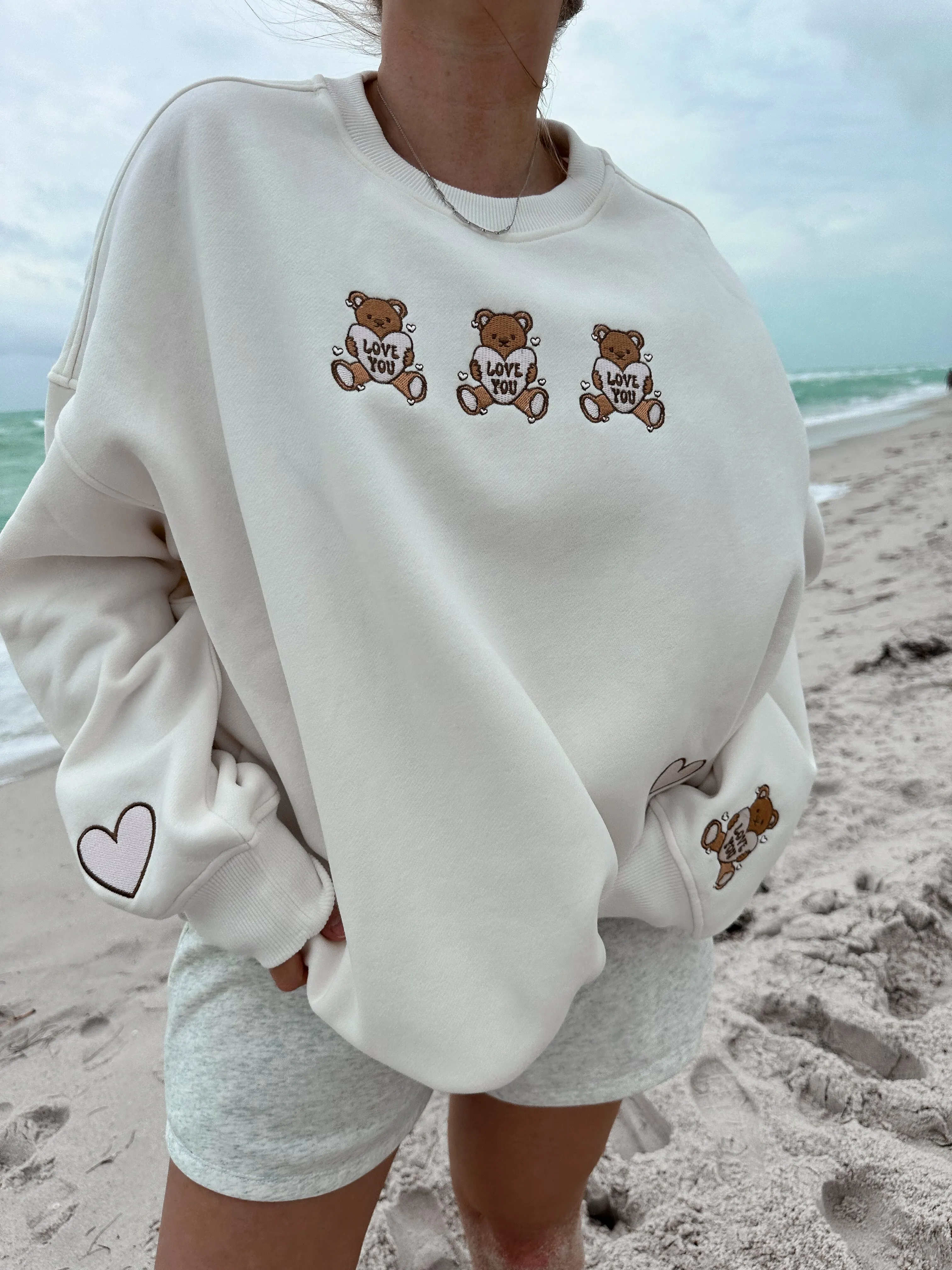 Teddy Bear Embroider Sweatshirt