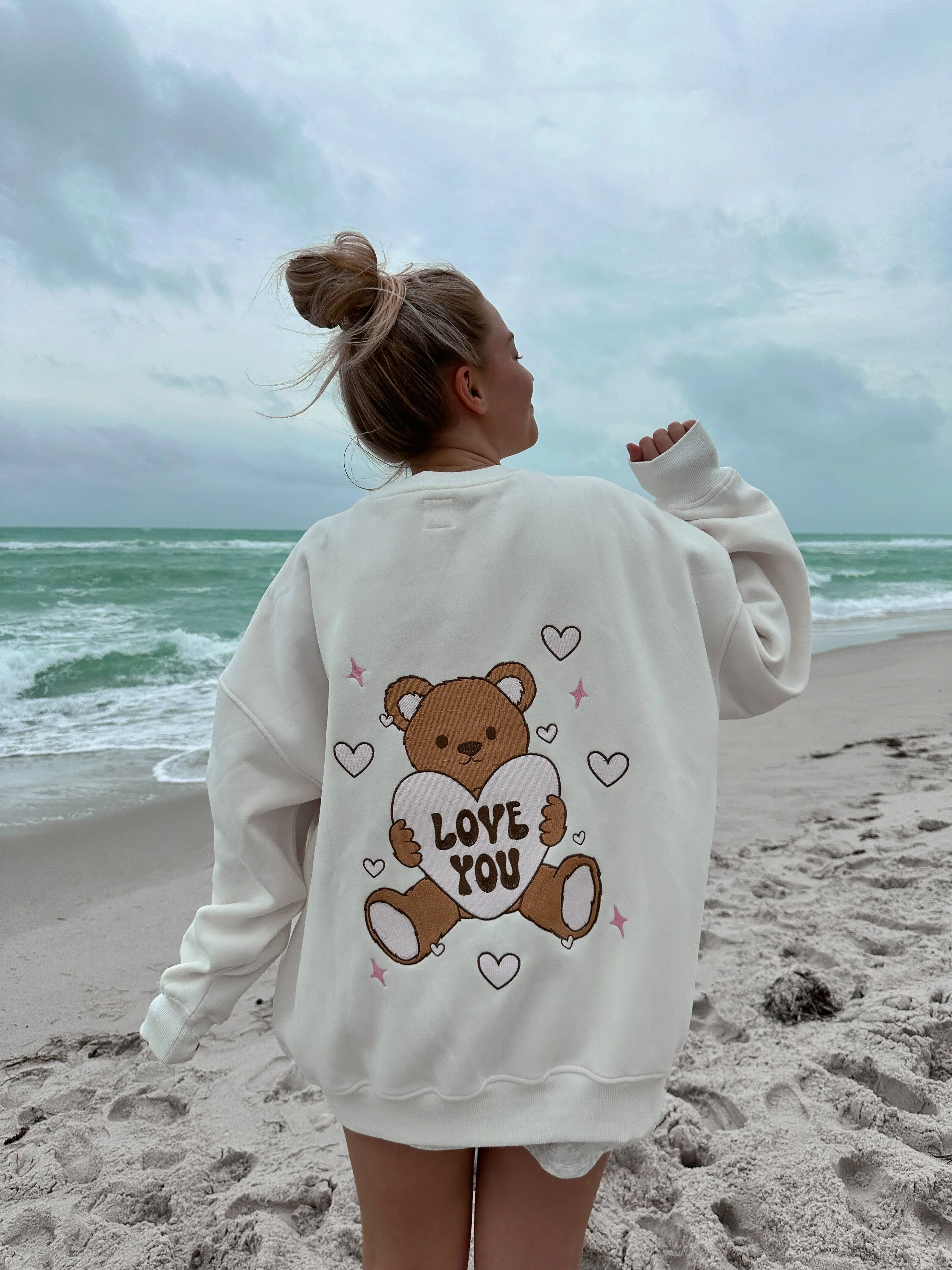 Teddy Bear Embroider Sweatshirt