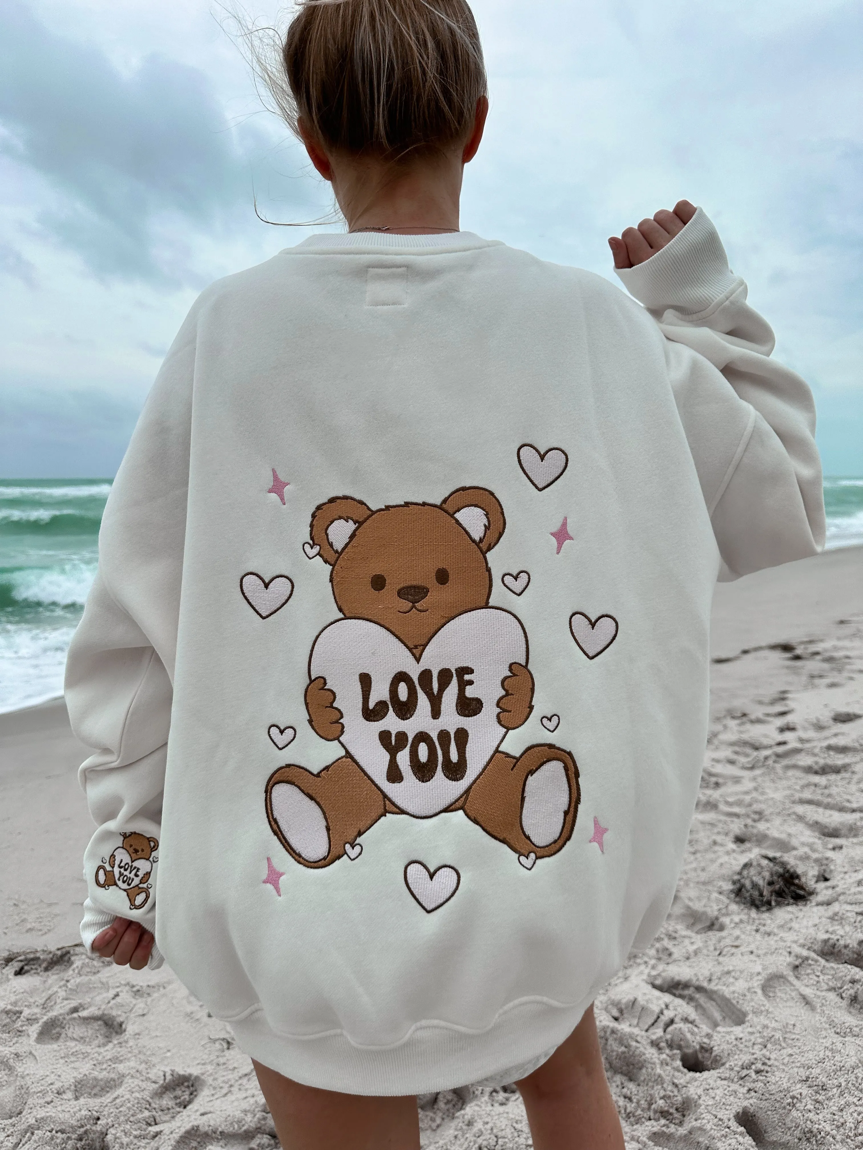 Teddy Bear Embroider Sweatshirt