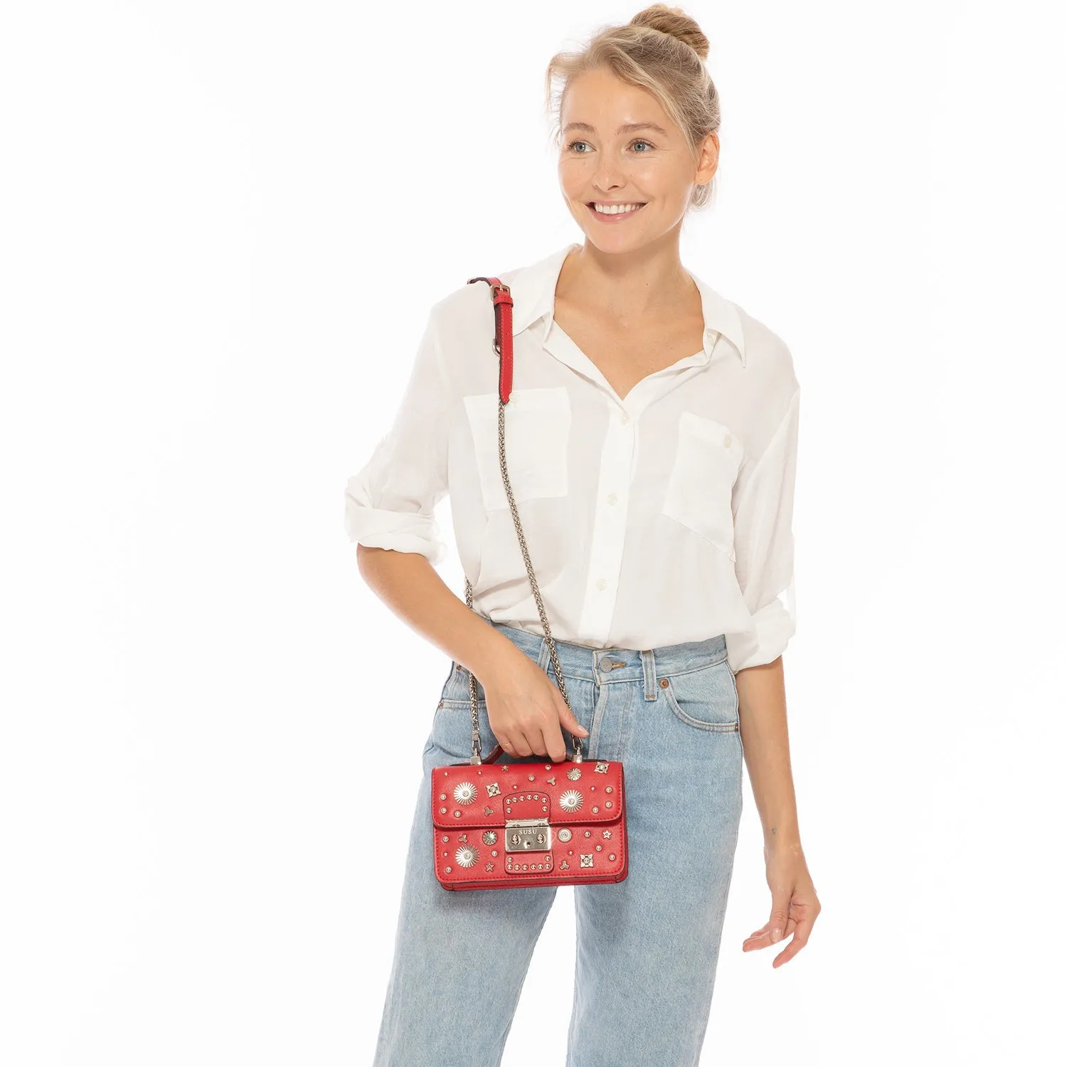 The Hollywood Small Leather Bag Red