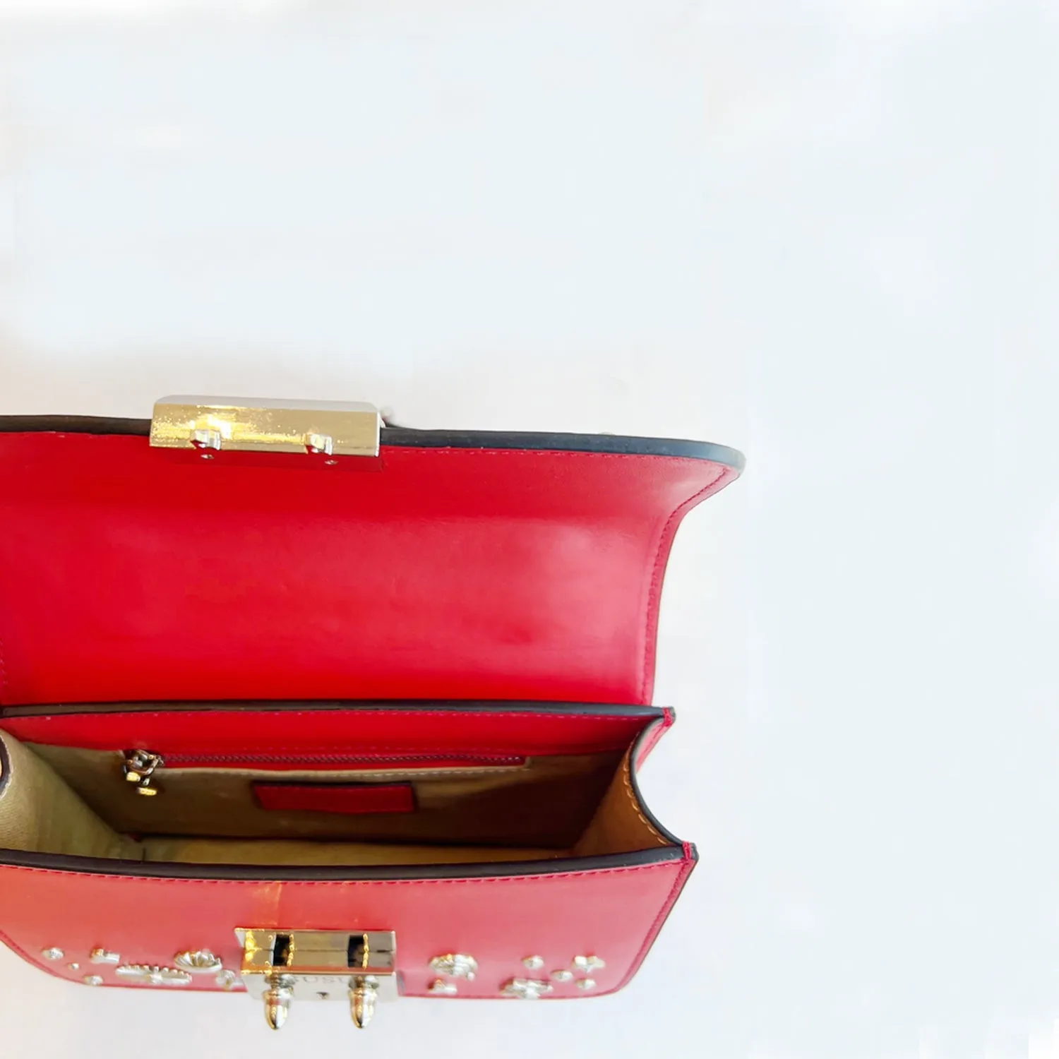 The Hollywood Small Leather Bag Red