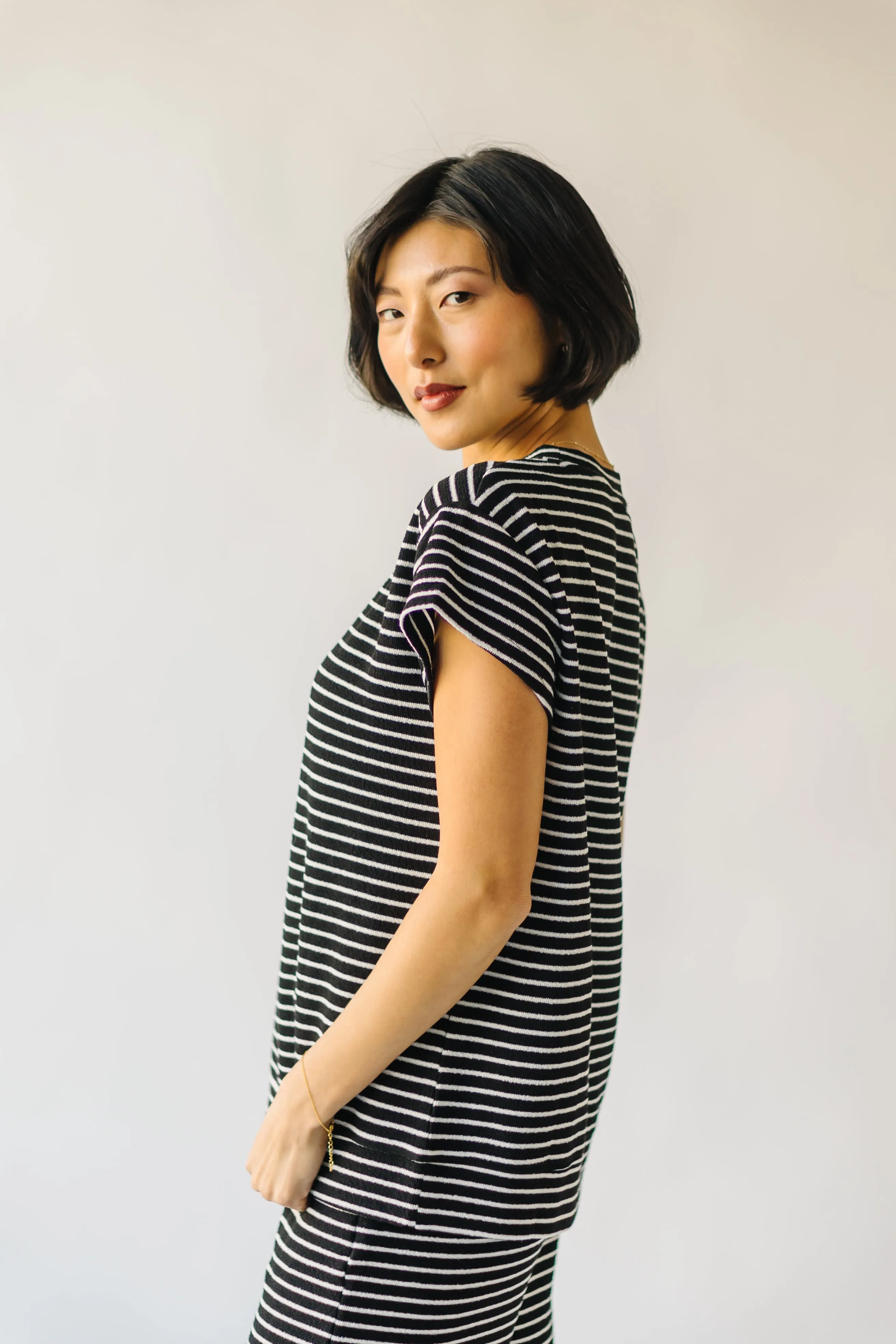 The Lenny Basic Top in Black Stripe