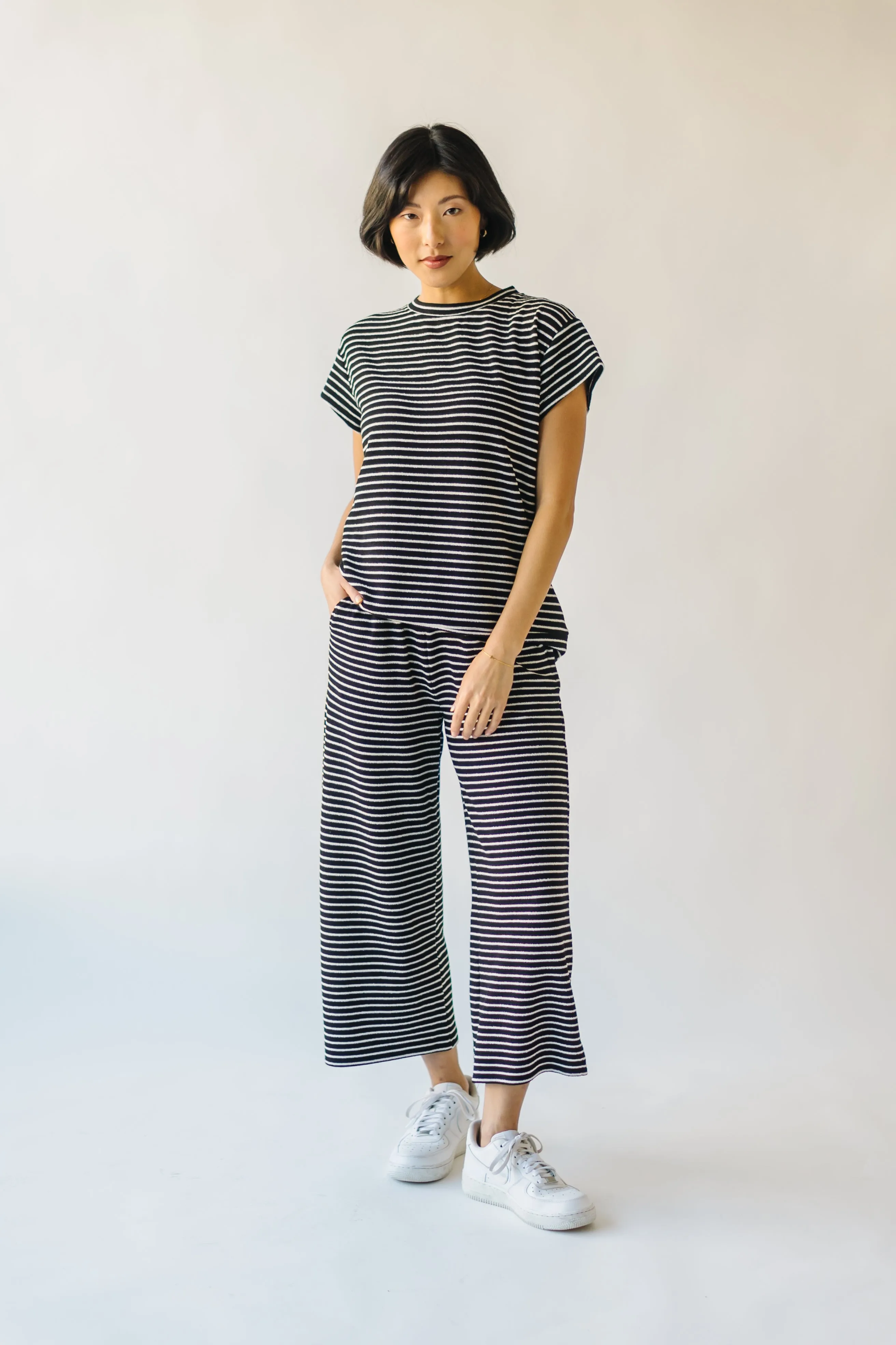 The Lenny Basic Top in Black Stripe