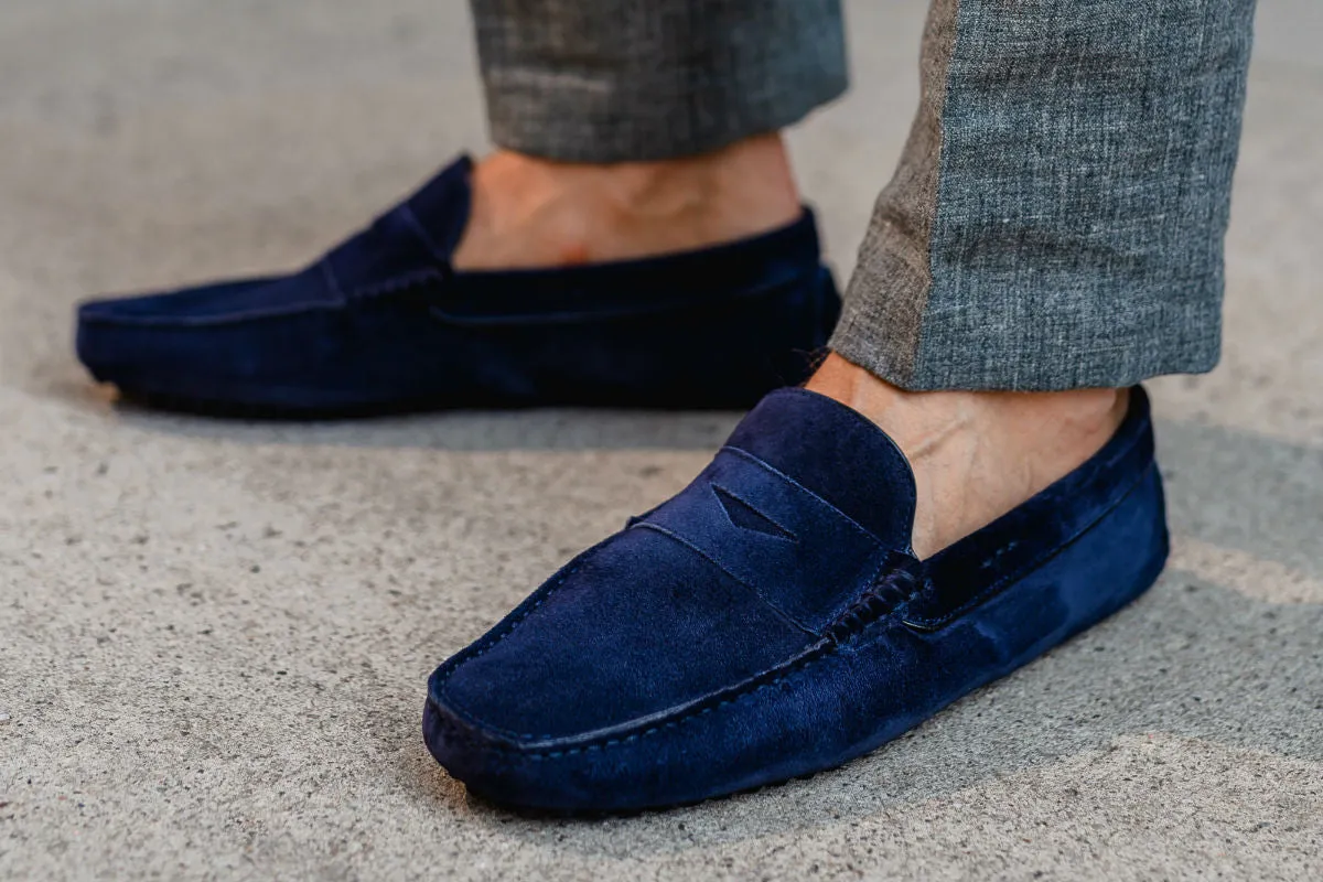 The McQueen Driving Loafer - Midnight Blue Suede