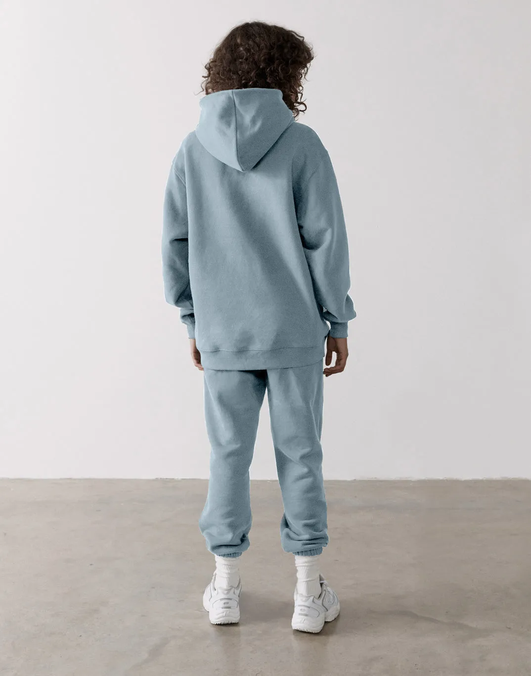 The Oversized Zip Hoodie in Chalk Blue