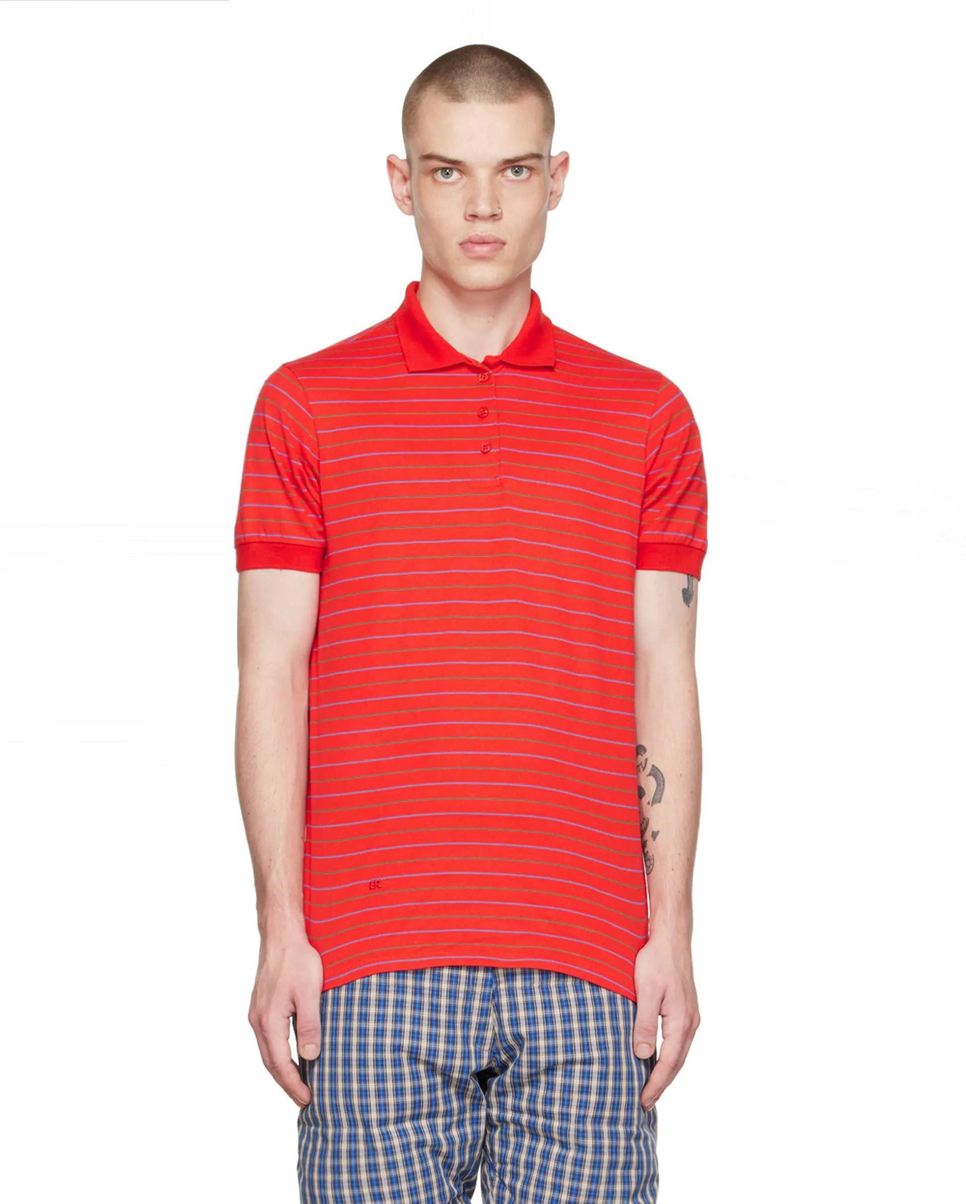 UNISEX STRIPED POLO JERSEY / RED