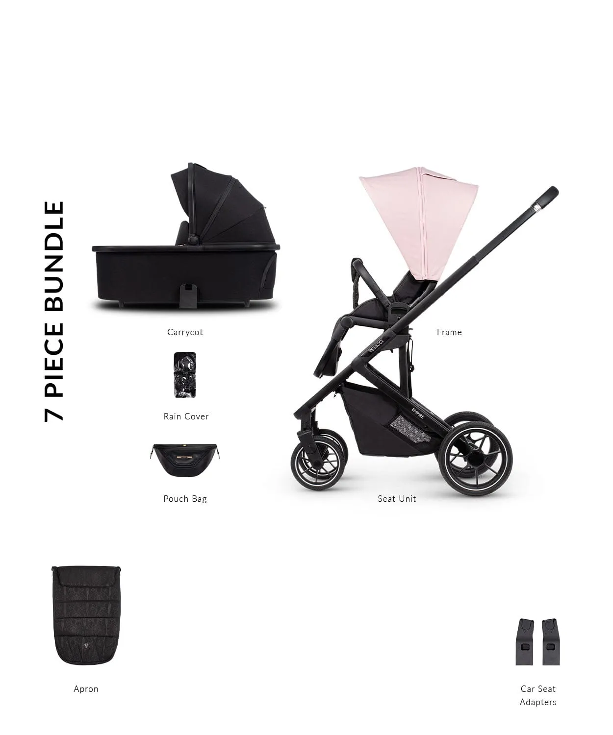 Venicci Empire 2in1 Pushchair - Silk Pink