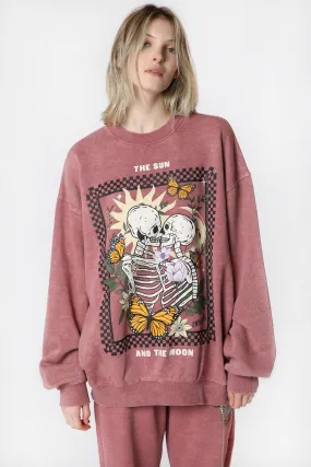 Womens Enygma Skeleton Kiss Sweatshirt