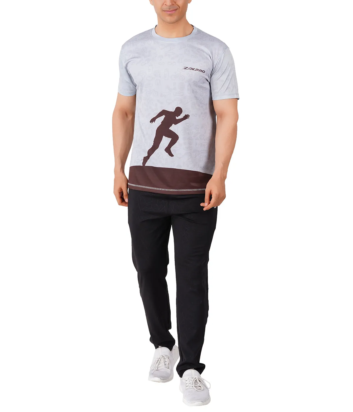 ZAKPRO Sports Tees for Men (Grey Run)