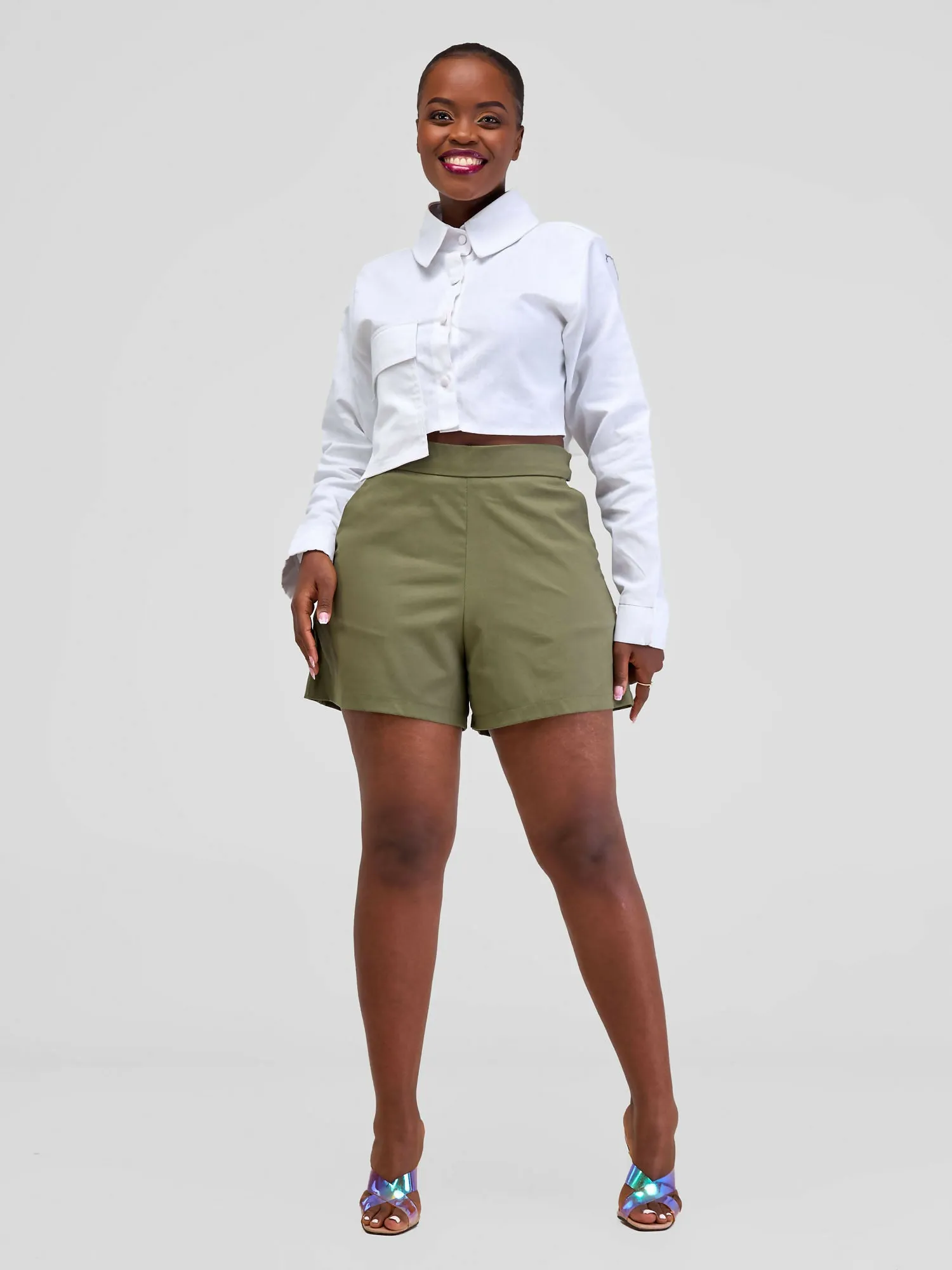 Zia Africa High waist Savannah Short - Jungle Green