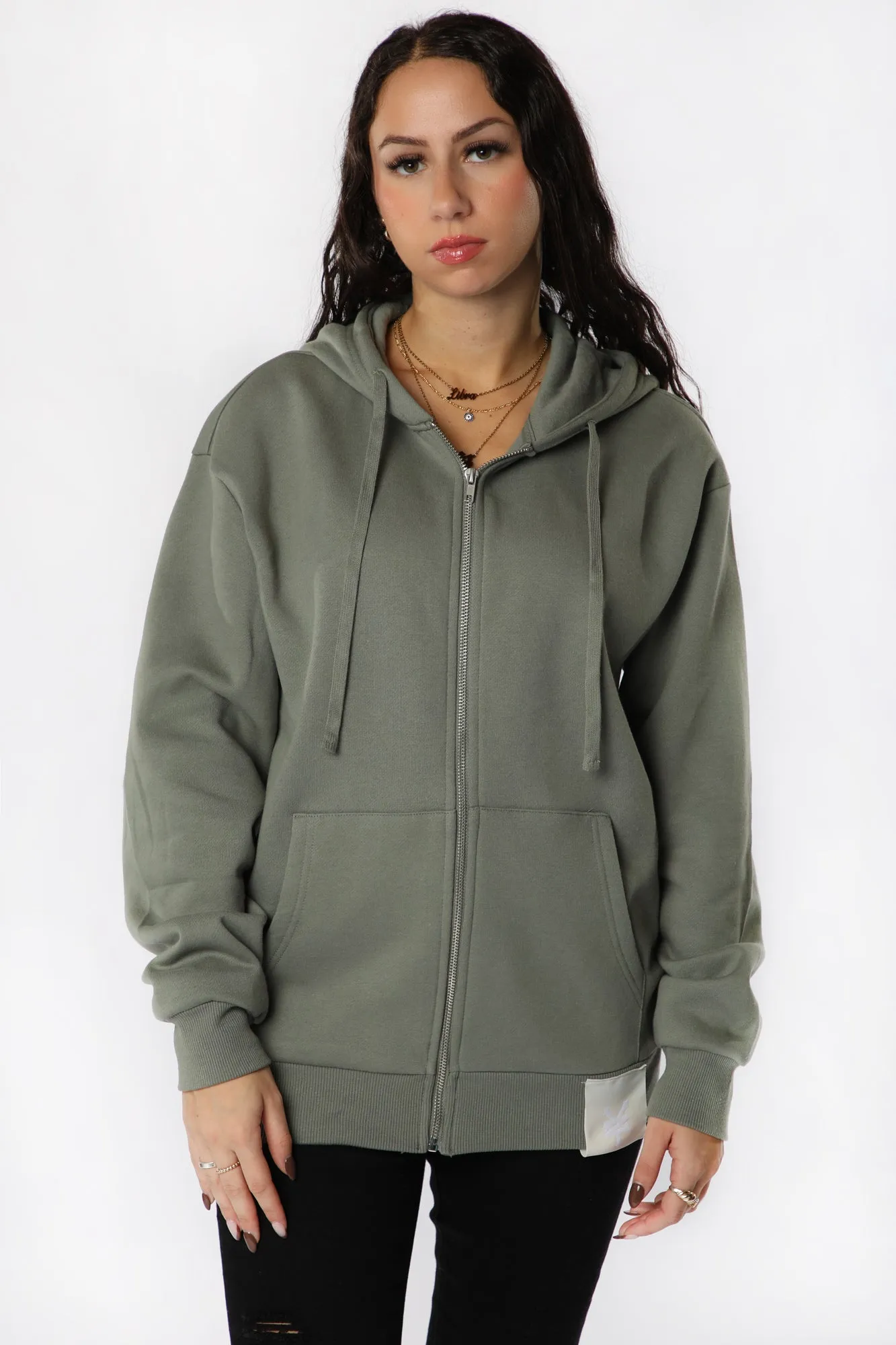 Zoo York Unisex Woven Patch Zip-Up Hoodie